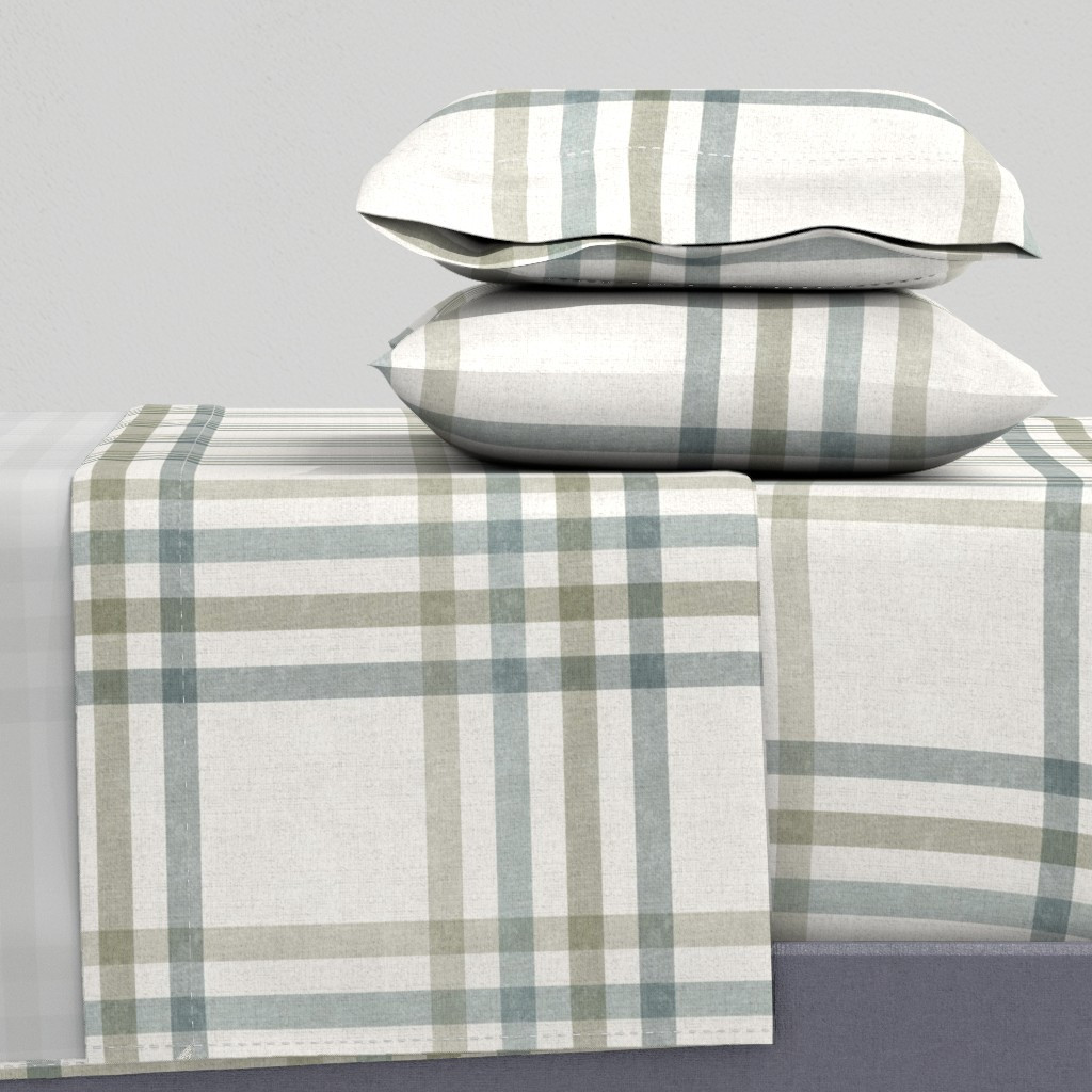 Bradbury Faded Rustic Blanket Plaid - Winter Spruce - small repeat - Cabin Sheet Set | Spoonflowe... | Spoonflower