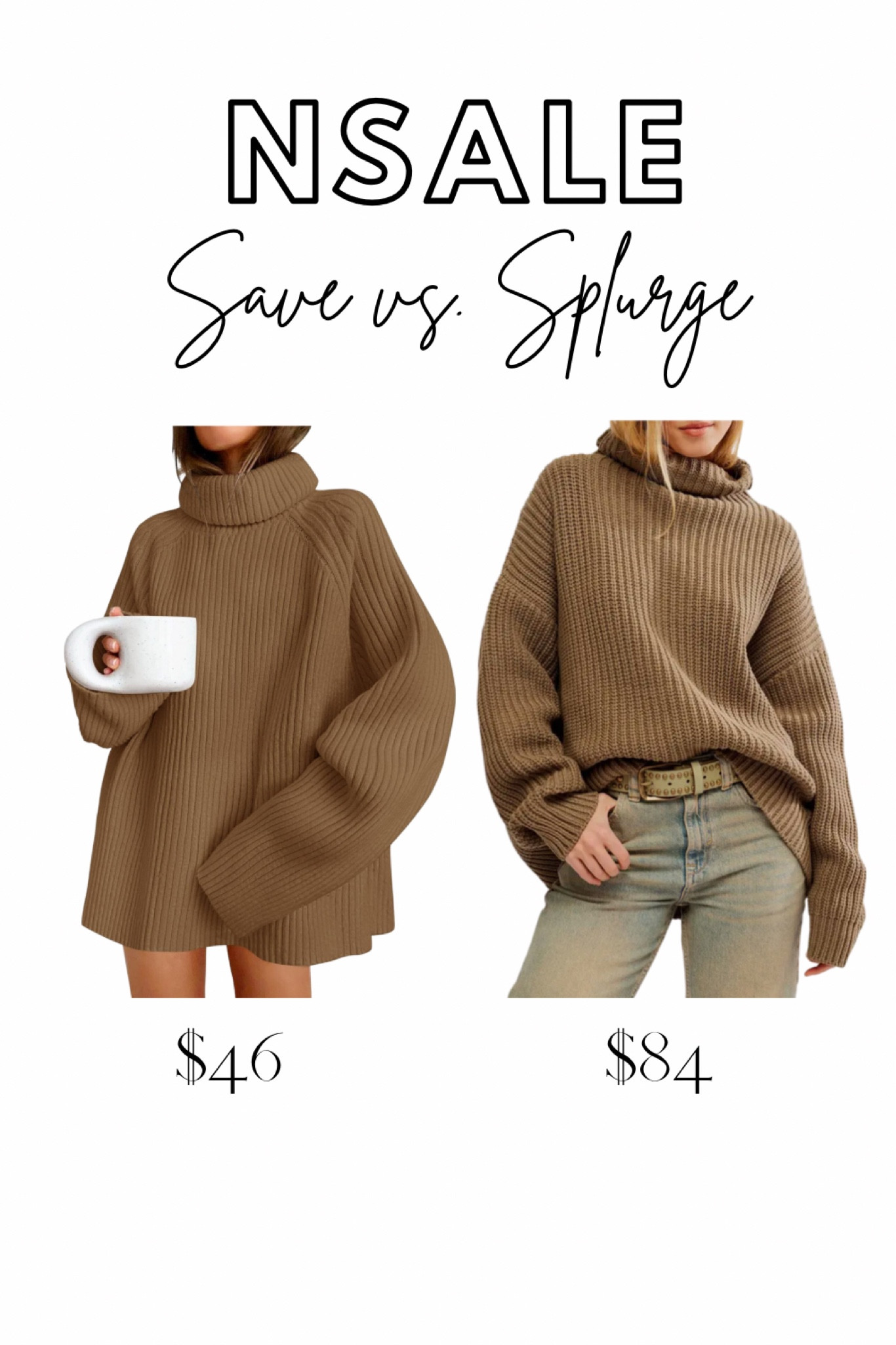 NSale look for less, chunky sweater, free people style, sweater dress

#LTKxNSale #LTKSaleAlert #LTKFindsUnder50