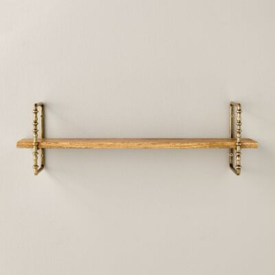 Twisted Brass and Wood Singular Wall Shelf - Hearth & Hand with  | eBay | eBay US