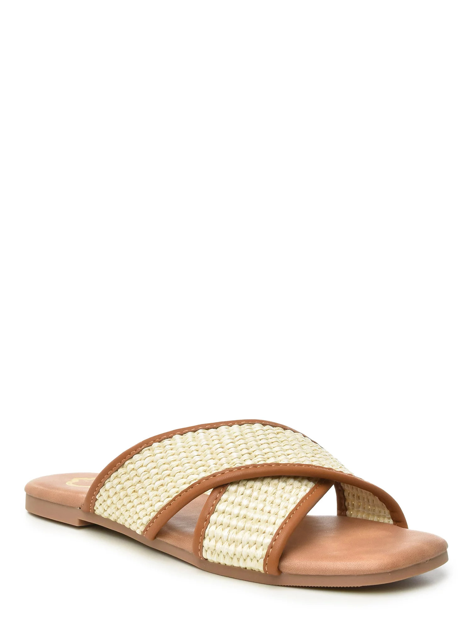 C. Wonder Women's Raffia Crossband Sandal - Walmart.com | Walmart (US)