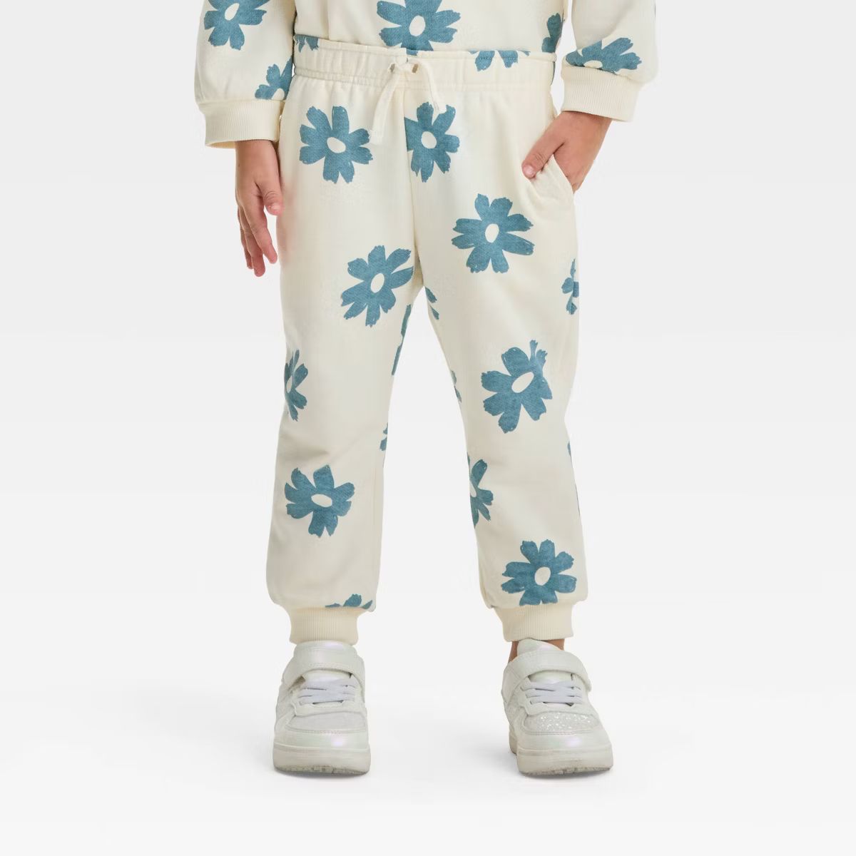 Grayson Mini Toddler Girls' Pull-On French Terry Jogger Pants - Off-White | Target