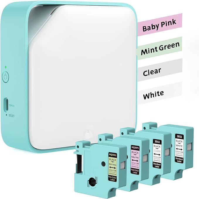 Vixic Label Makers D1600 Label Maker Machine, Portable Bluetooth Label Printer with 4 Colors Tape... | Amazon (US)