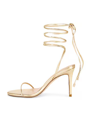 x REVOLVE 3.0 Barely There Lace Up Heel in Gold | Revolve Clothing (Global)