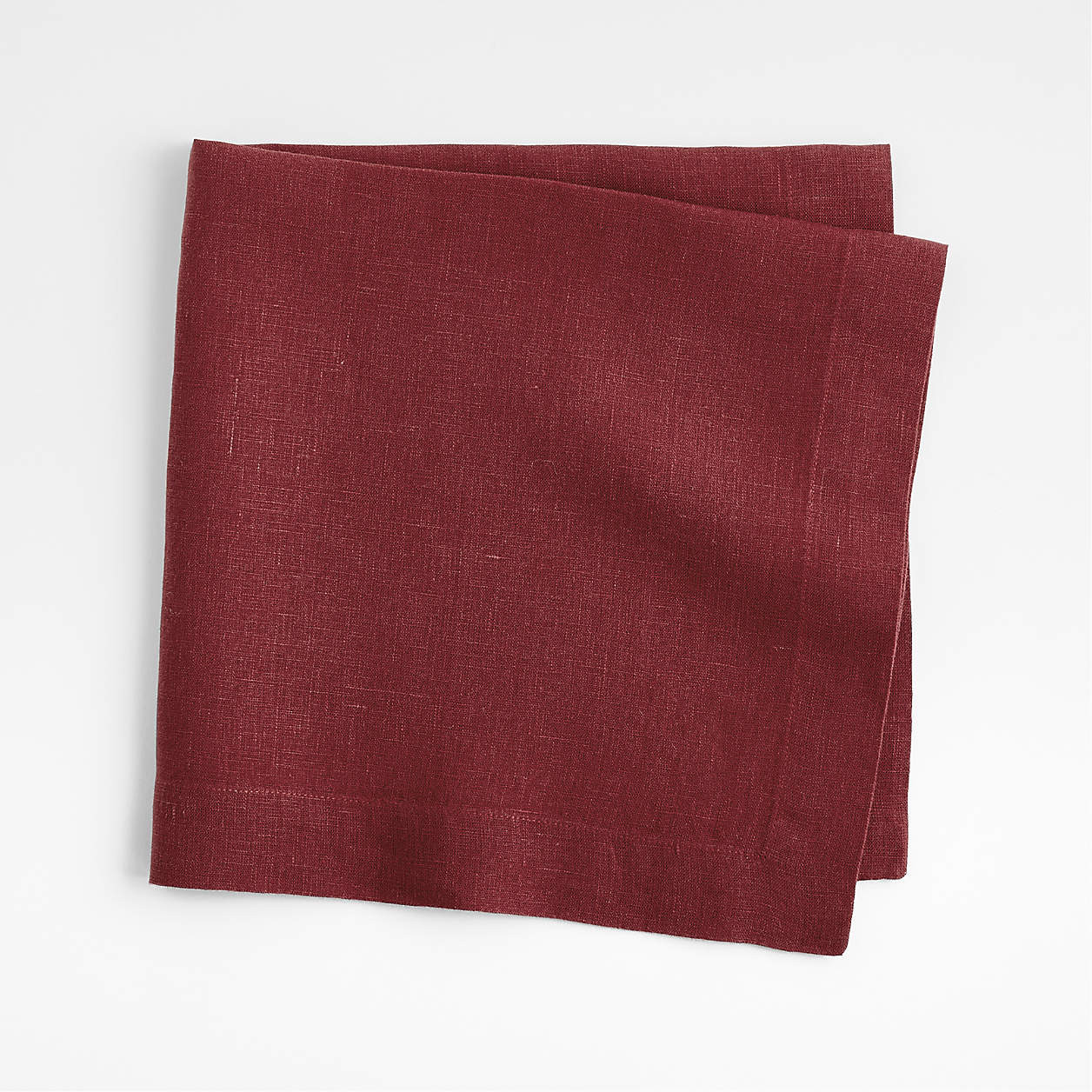 Marin Luminous Red EUROPEAN FLAX -Certified Linen Dinner Napkin + Reviews | Crate & Barrel | Crate & Barrel