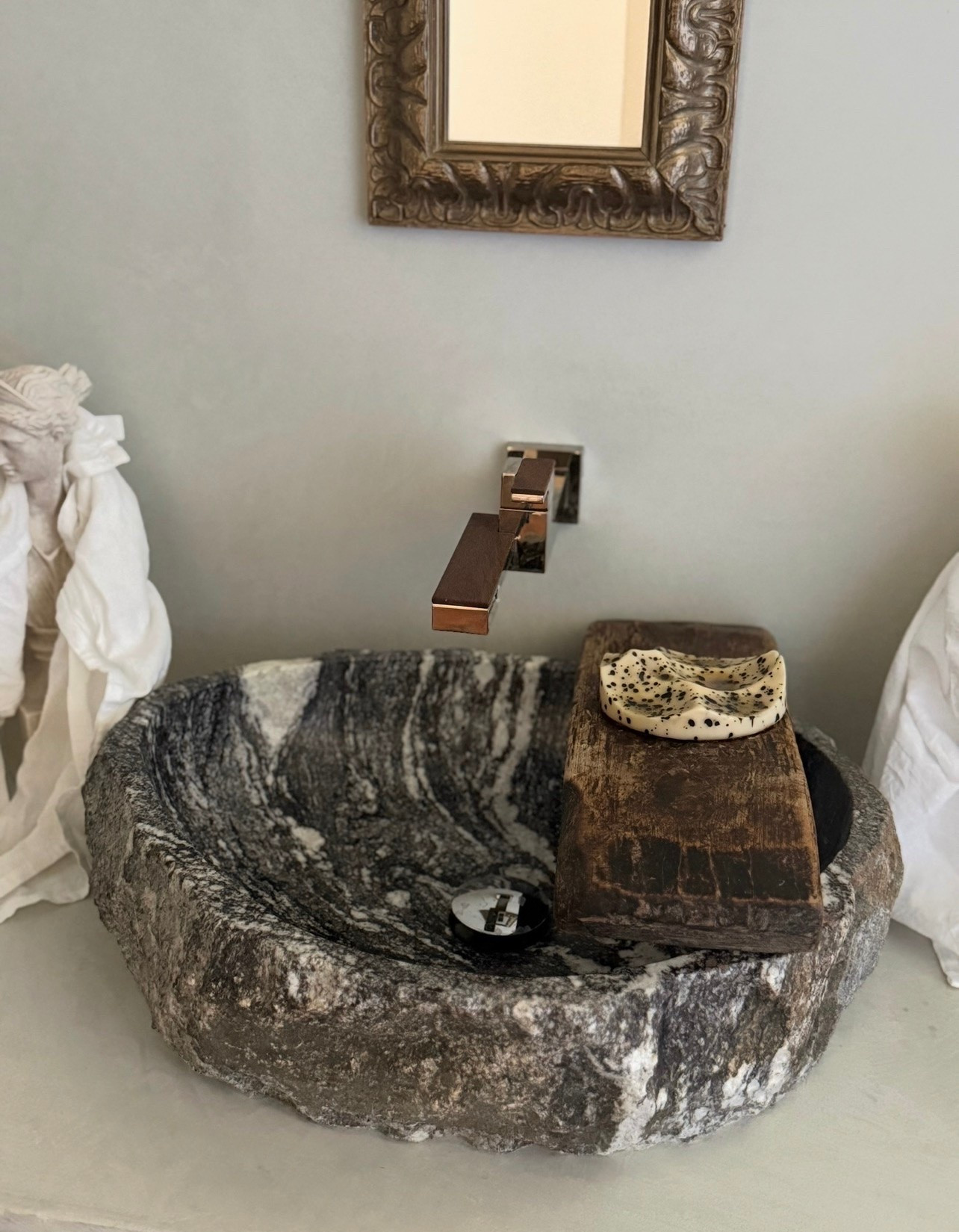 We made our bathroom feel uniquely ours with this stone sink and a few carefully chosen pieces to complete the space. I linked similar pieces to help you recreate the look.

#LTKHome