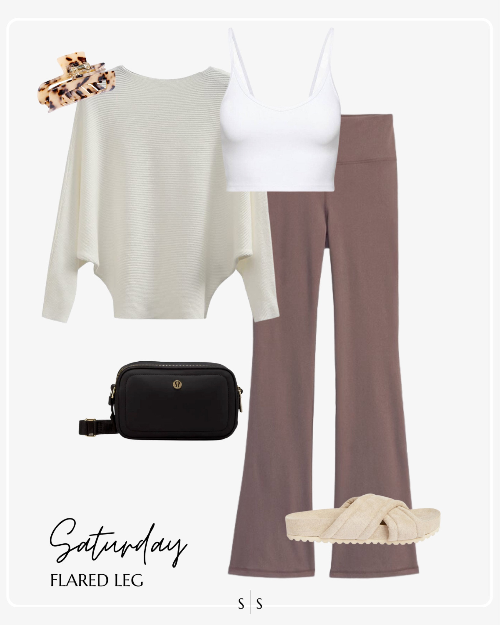 Style Guide of the Week | flare legging, Amazon batwing sweater, camera crossbody, slide sandal, claw hair clip

Trending styles, cargo pockets, wide leg jeans, chintzy florals, matching sets, crochet details, tailored suiting, outfit ideas, Spring outfits, Summer outfits, casual style, chic style, everyday outfit. See all details on thesarahstories.com ✨

#LTKFind #LTKstyletip