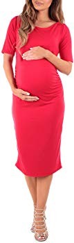 Women's Short Sleeve Bodycon Maternity Dress - Made in USA | Amazon (US)