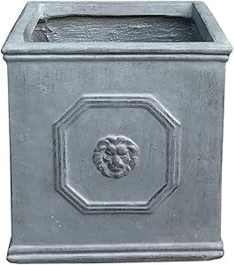 Kante Lightweight Classic Square English Style Lion Head Planter 10.2" x 10.2" x 10.2" Antique Gr... | Amazon (US)