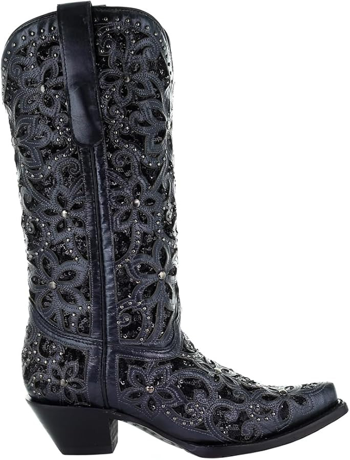 Corral Boots Women's Inlay Embroidery and Studs Boot (A3752-LD) | Amazon (US)