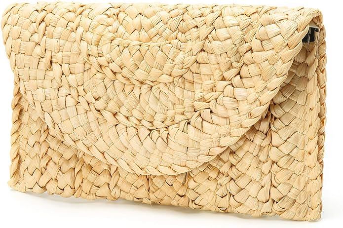 Obosoyo Women's Straw Clutch bags Handbag Straw Purse Envelope Bag Wallet Summer Beach Bag Woven ... | Amazon (US)