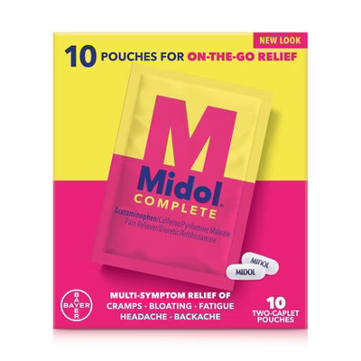 Midol On the Go Menstrual Symptom Relief with Acetaminophen Tablets - 20ct | Target