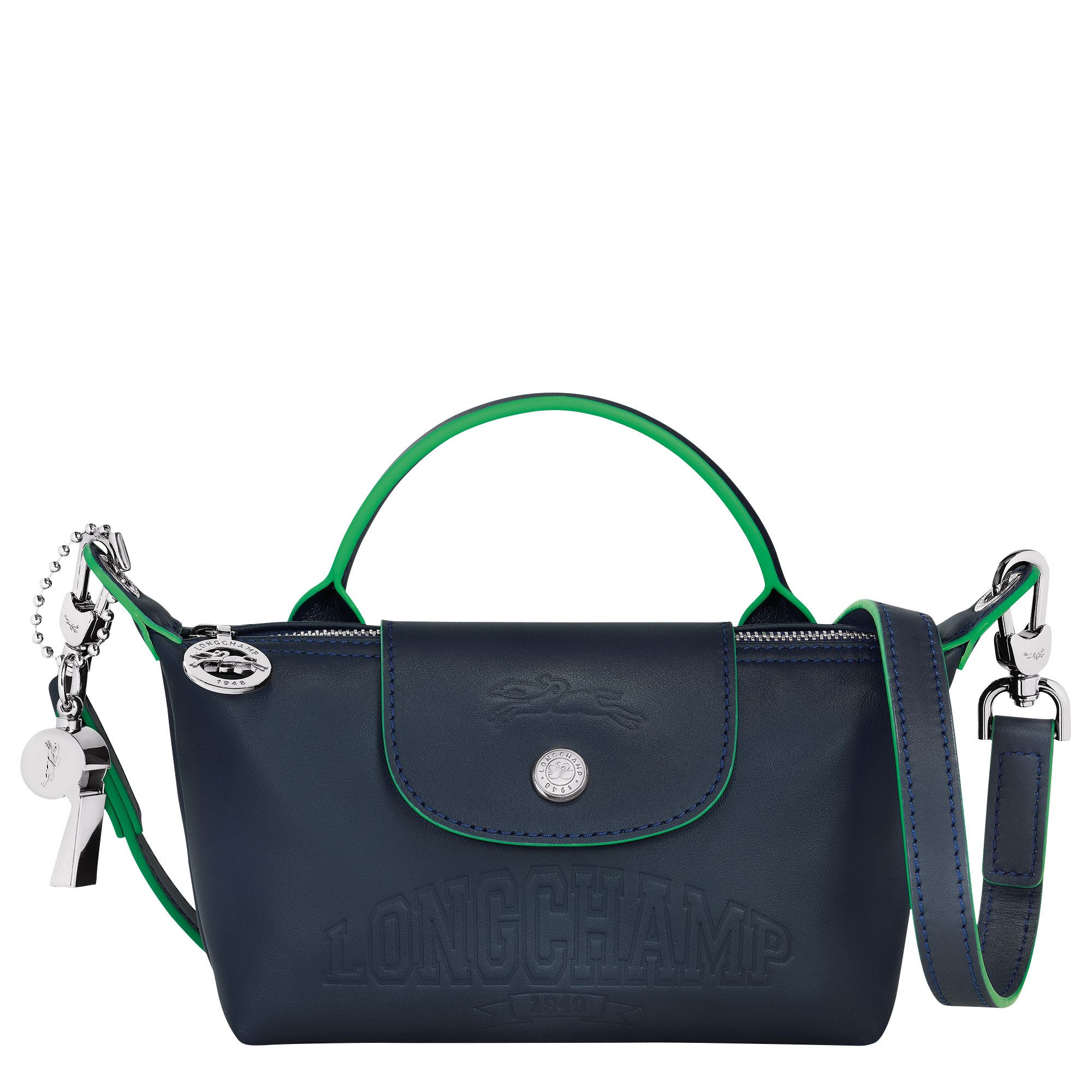 Le Pliage Xtra XS Pouch Navy - Leather | Longchamp US | Longchamp