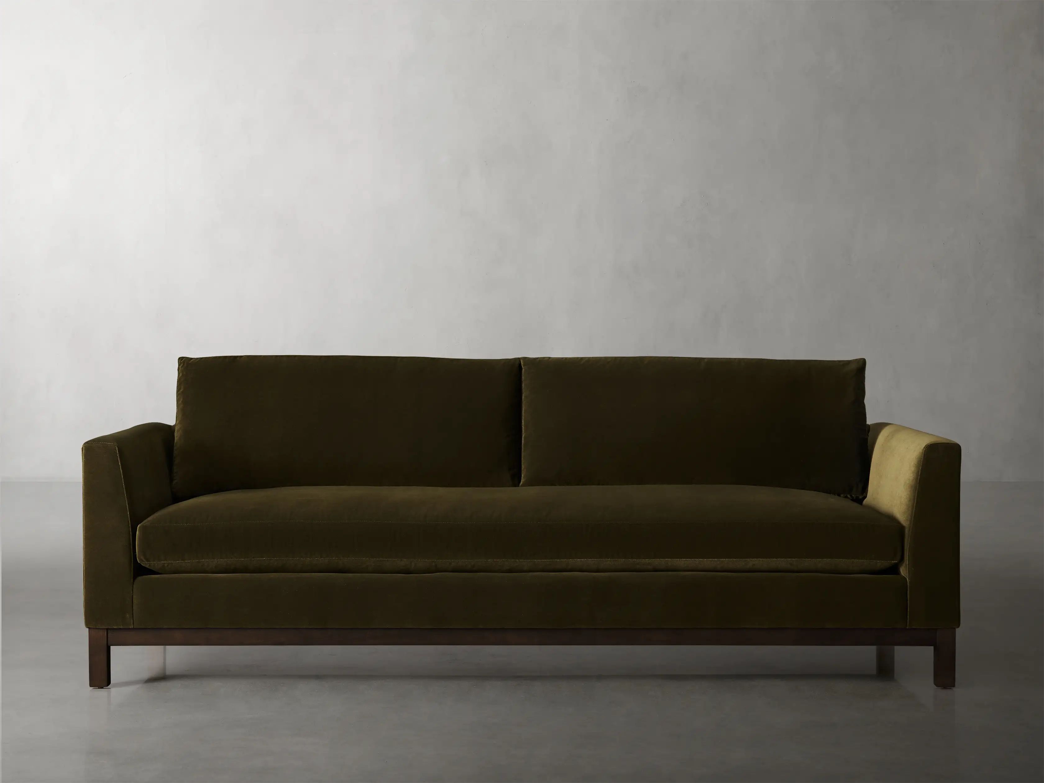 Everett Bench-Seat Sofa in Vanni Olive | Arhaus