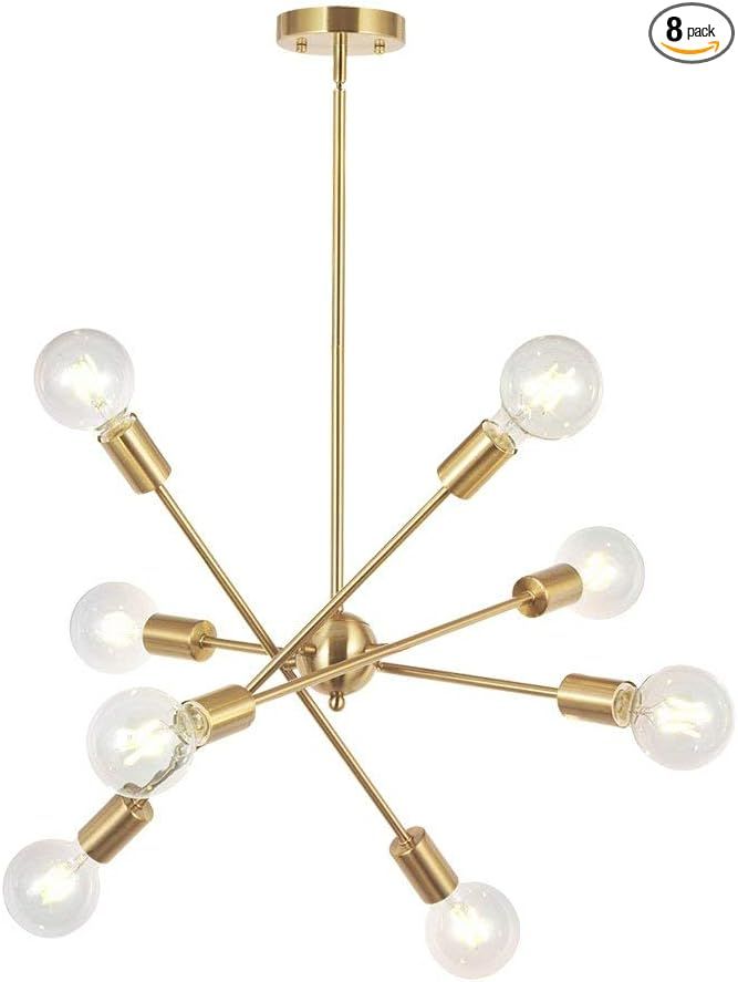 BONLICHT 8 Lights Modern Sputnik Chandelier Lighting with Adjustable Arms Mid Century Pendant Lig... | Amazon (US)