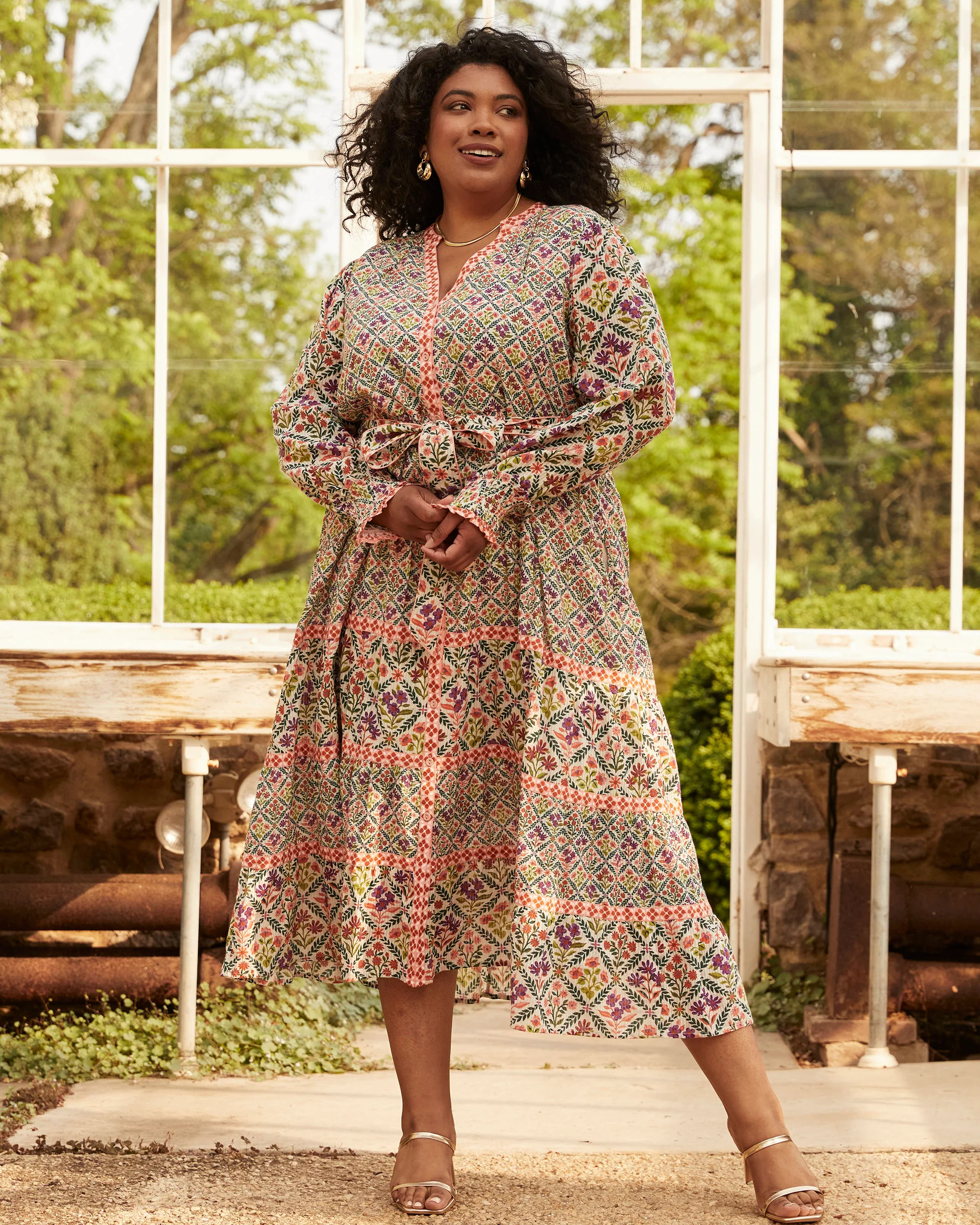 Falling for Flowers - Peaceful Weekends Dress - Tulip White | Printfresh