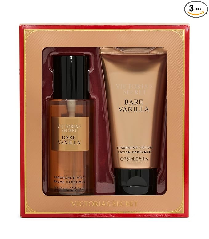 Victoria's Secret Bare Vanilla Mini Fragrance Duo Gift Set, Notes of Soft Cashmere | Amazon (US)