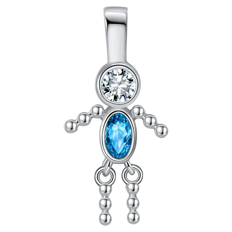 Baby Birthstone Pendant Charm for Mom or Grandma by Ginger Lyne, Boy December Blue Cubic Zirconia... | Walmart (US)