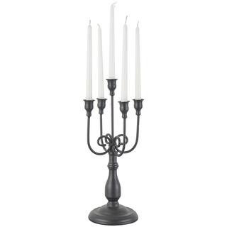 17" Black Metal Antique Style Candelabra By Ivory And Iris | 6" x 6" x 17" | Michaels® | Michaels Stores