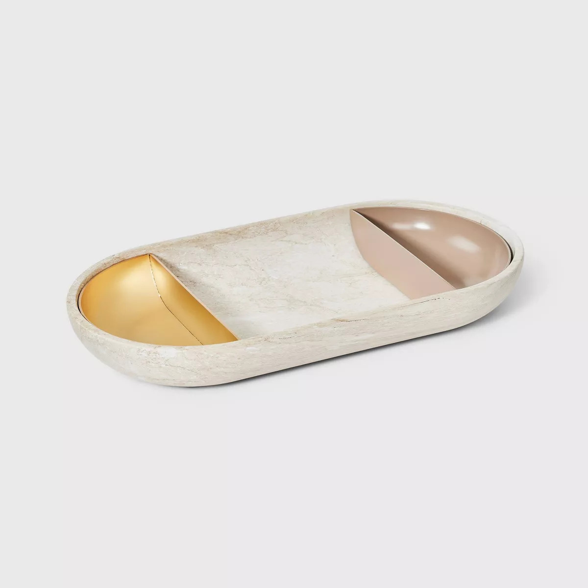 Round Nesting Jewelry Organizer Tray Set 3pc - A New Day™ Cream/Gold | Target