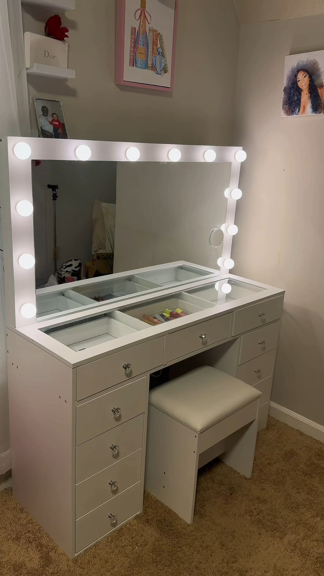 My old vanity said “girl, I’m tired” 😭 so I finally upgraded! This has always been my dream vanity and I had so much stuff I had to go bigger. The drawers are already full and I’m obsessed 😍✨ If you’ve been needing more space, this is your sign! #TikTokShopFinds #VanityUpgrade #BeautyRoomGoals #ltkvanity

#LTKCyberWeek #LTKBeauty #LTKSaleAlert