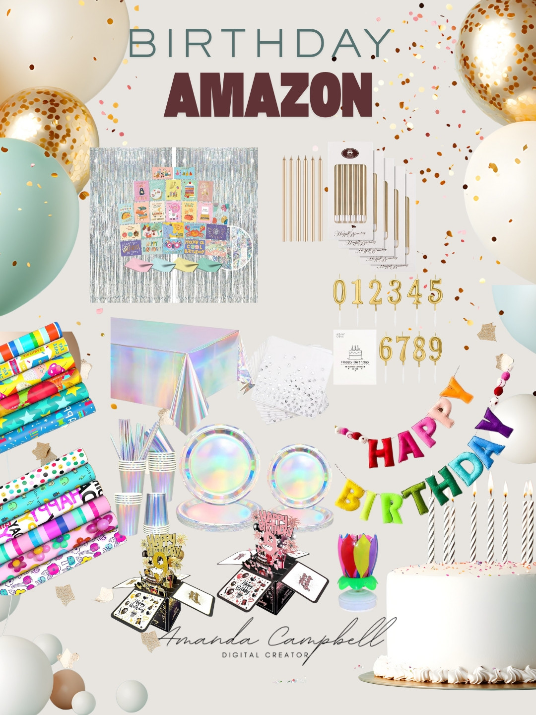 Birthday Amazon Finds 🎉

Party-ready perfection — all from Amazon! ✨
From metallic balloons and holographic plates to cute birthday cards and wrapping paper, I’ve got every little detail covered for your next celebration.
Perfect for birthdays, kids’ parties, or any excuse to make it sparkle ✨

🛍 Shop all my Amazon birthday must-haves on LTK: @mommyis_losingit

#AmazonFinds #AmazonPartySupplies #LTKParty #LTKHome #BirthdayEssentials #BirthdayDecor #PartyPlanning #AmazonFavorites #BirthdayAesthetic #LTKFinds #AmandaCampbellLTK #PartyDecorIdeas #BirthdayInspo 

 