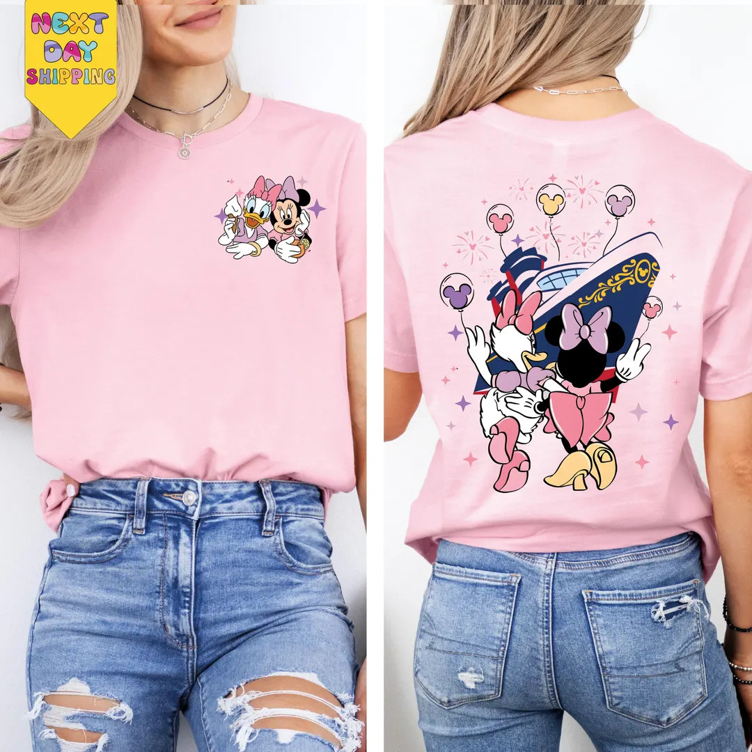 Disney Cruise TShirt with Daisy or Minnie, Personalized Family Cruise Tee, Front and Back Custom ... | Etsy (US)