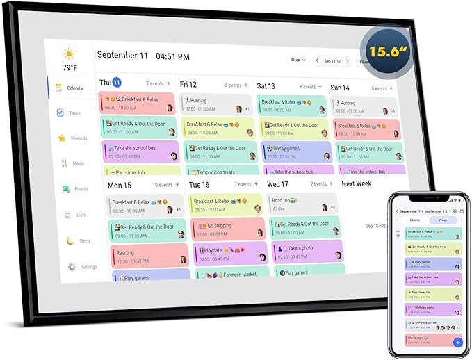 Calendar Digital 15.6 Inch Electronic Calendar&Chore Chart, 1920 * 1080P IPS Touchscreen Wall Sma... | Amazon (US)