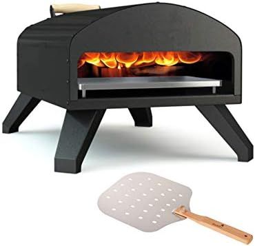 Bertello Outdoor Pizza Oven Black + Pizza Peel Combo. Outdoor Wood Fired Pizza Oven and Portable ... | Amazon (US)