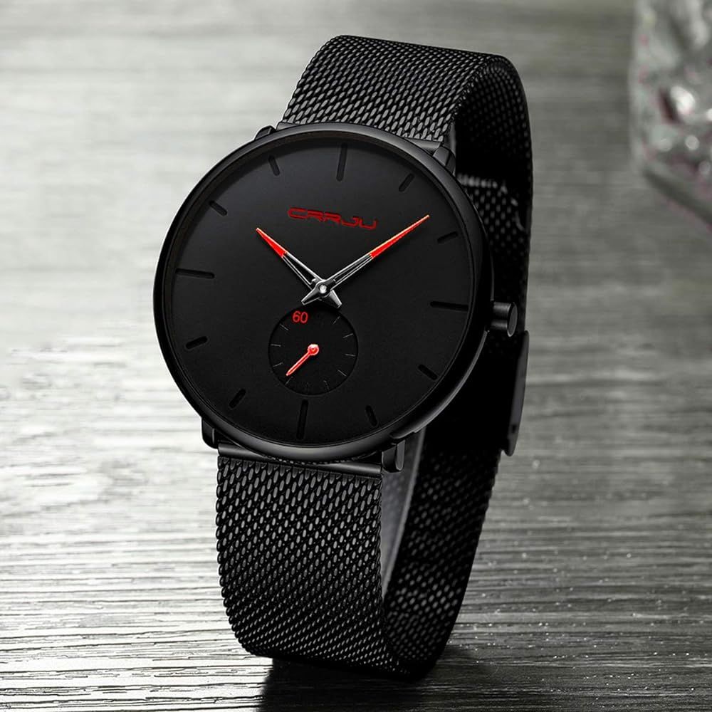 Mens Watches Ultra-Thin Minimalist Waterproof - Fashion Wrist Watch for Men Unisex Dr... | Amazon (US)