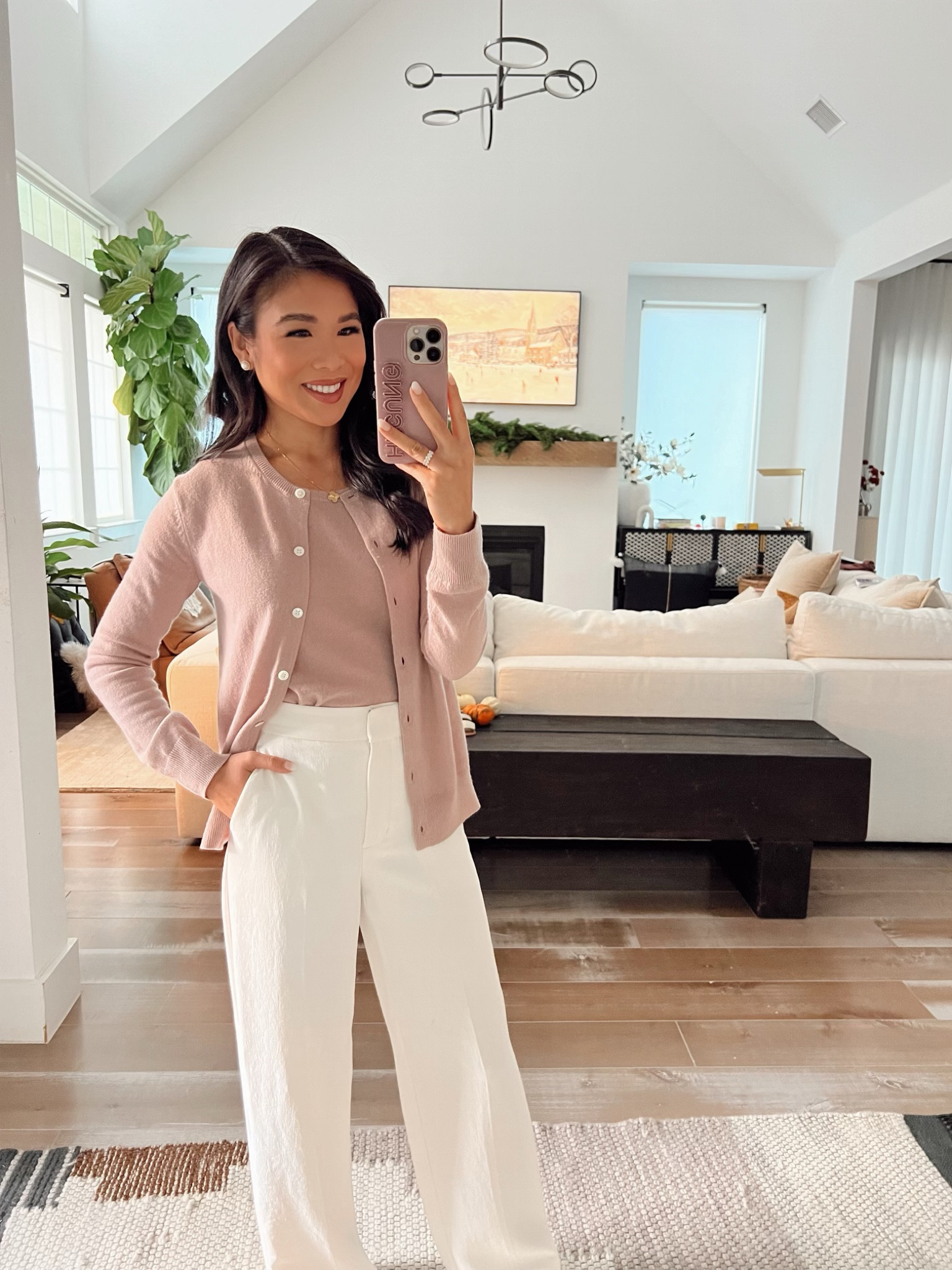 Fall outfit with cashmere tank and cashmere sweater in size XXS paired with cream trousers in size 00. Perfect for workwear, every day outfits or dinners

#LTKWorkwear #LTKSeasonal #LTKStyleTip