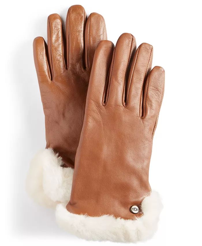 UGG® Women's Tech-Compatible Shearling Gloves - Macy's | Macy's