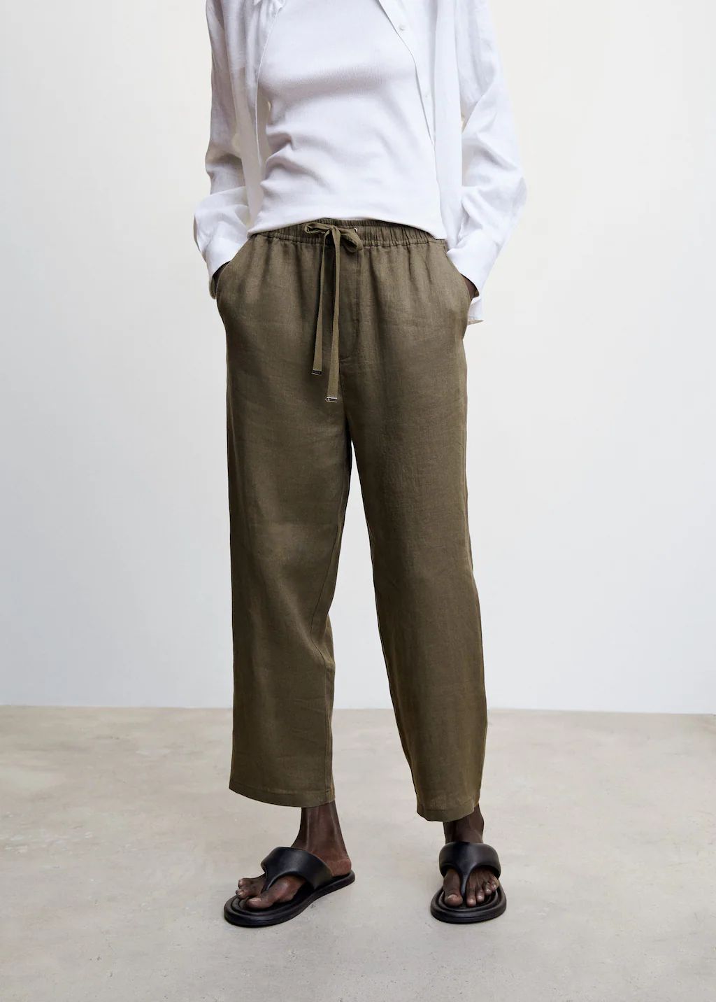 100% linen trousers -  Women | Mango United Kingdom | MANGO (UK)