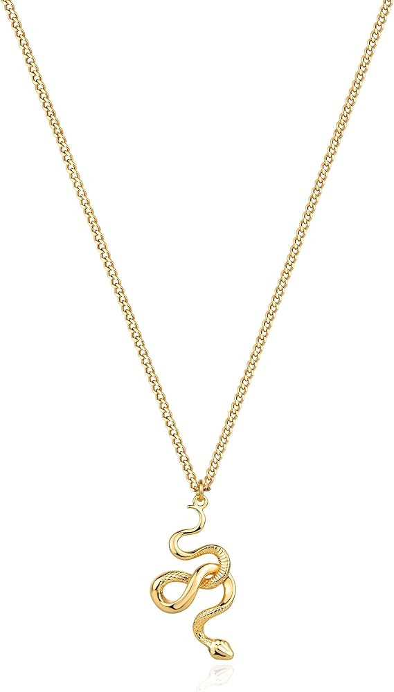 MEVECCO Dainty Gold Snake Necklace for Women 18k Gold Plated Serpent Snake Charm Necklace Cubic Z... | Amazon (US)