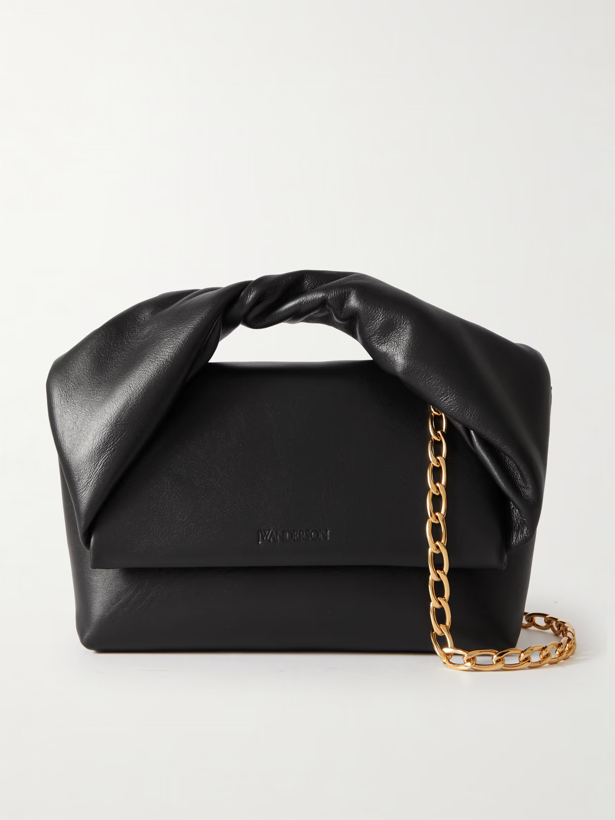 JW Anderson - Twister Midi Leather Shoulder Bag - Black | NET-A-PORTER (US)
