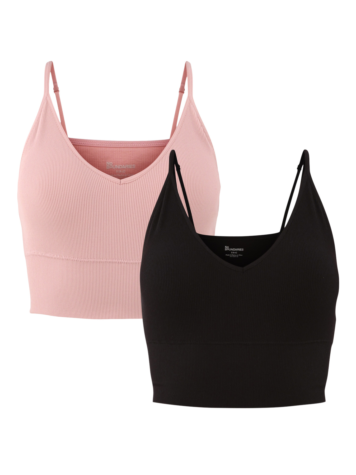 No Boundaries Seamless Cropped Tank Top, 2-Pack, Women's and Women's Plus | Walmart (US)