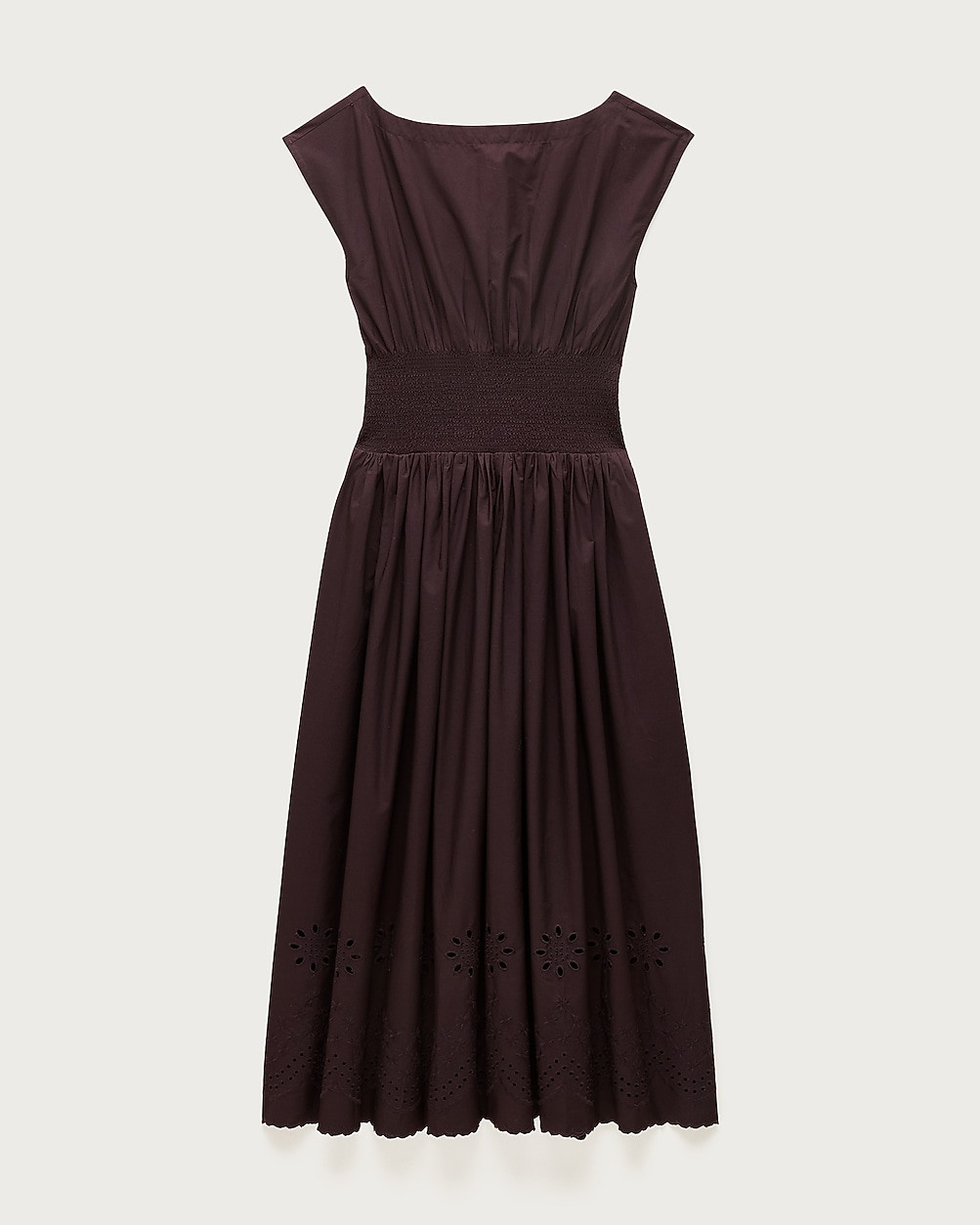 Tall smocked eyelet-hem dress in cotton poplin | J. Crew US