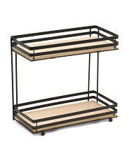 2 Tier Oak Wood Beauty Organizer | Home Essentials | Marshalls | Marshalls