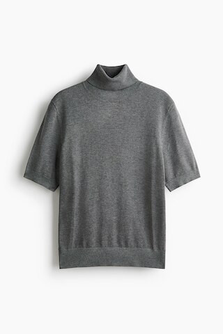 H & M - Fine-Knit Turtleneck Top - Dark Grey Marl | H&M (US + CA)