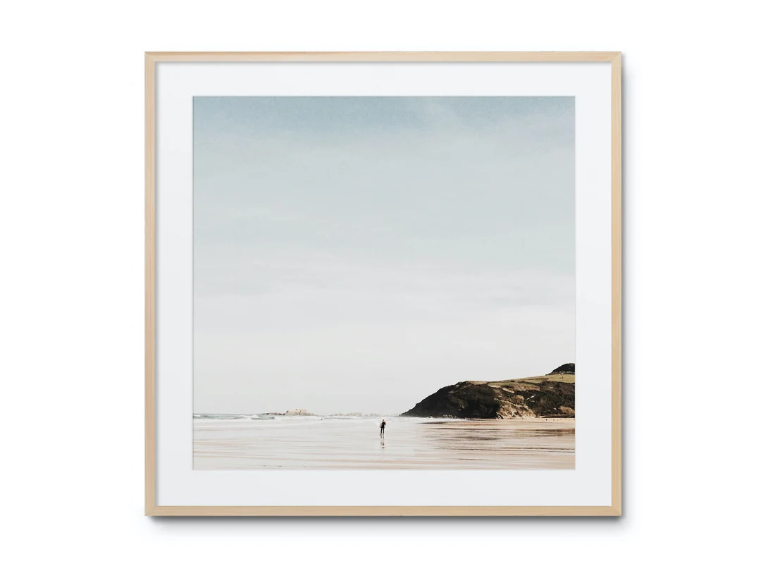 Framed Beach Photography Print: Minimalist Coastal Wall Art | Etsy (US)