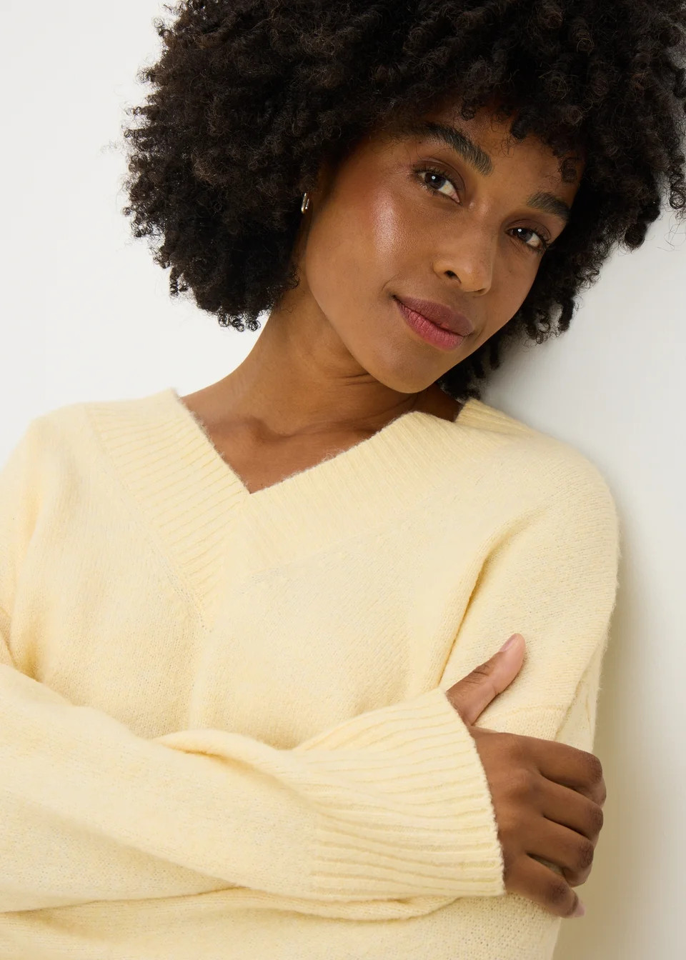 Yellow V-Neck Knitted Jumper | Matalan (UK)