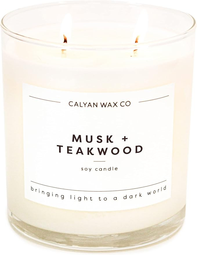 Musk & Teakwood Scented Candle, Soy Wax Candles for The Home Scented with Phthalate Free Oils, 3.... | Amazon (US)