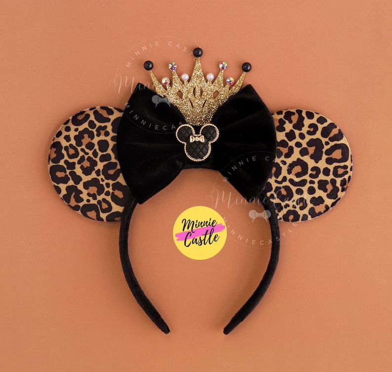 Leopard Mickey Ears With Crown, Safari Mickey Ears, Mickey Ears, Cheetah Mouse Ears, Minnie Ears,... | Etsy (US)