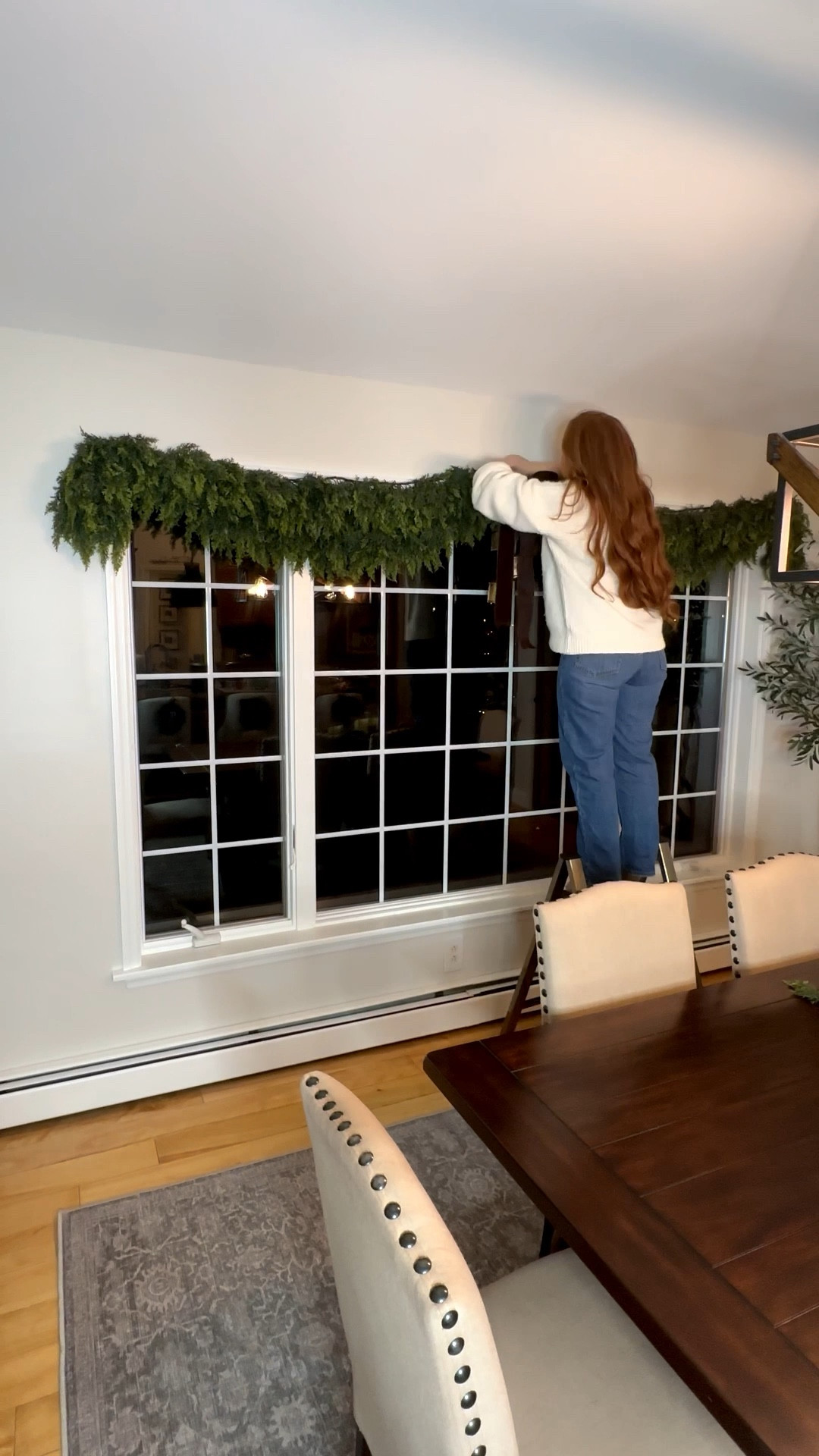 Christmas window decoration inspiration. Cedar amazon garland. 

#LTKHoliday #LTKHome #LTKCyberWeek