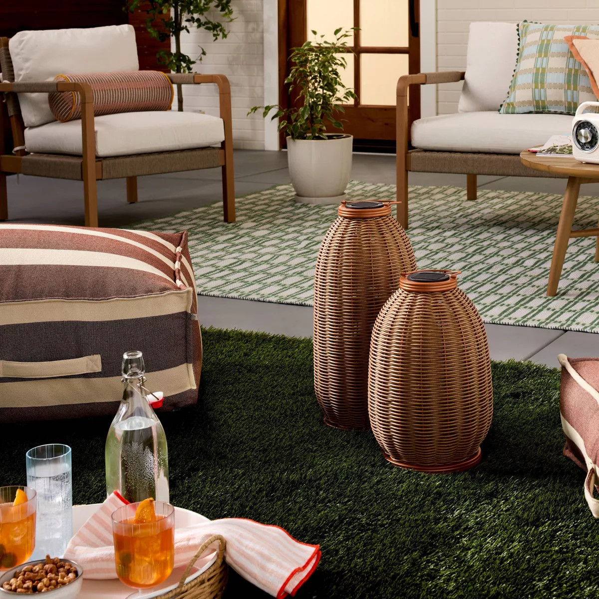 Rattan Solar Outdoor Patio Lantern - Hearth & Hand™ with Magnolia | Target