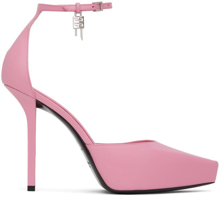 Givenchy Pink G-Lock Platform Heels | SSENSE