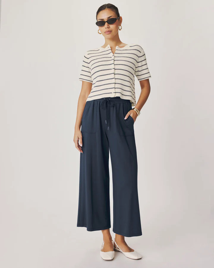 Delilah Striped Short Sleeve Cardigan | Splendid