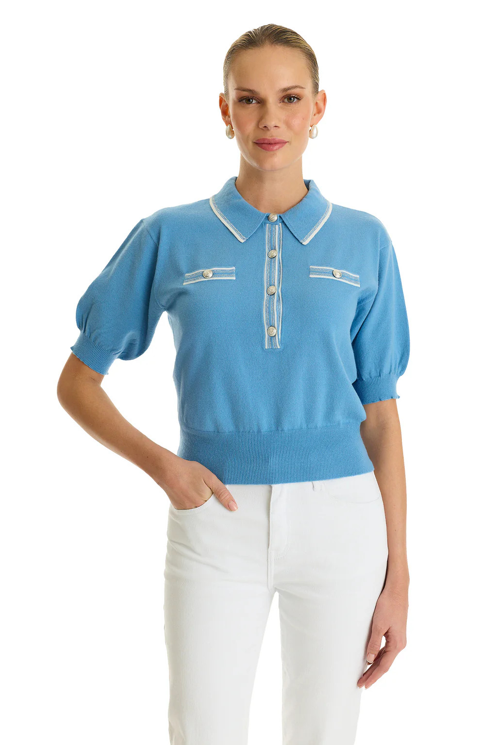 Bobbi Polo Shirt - Serene Blue | The Noli Shop