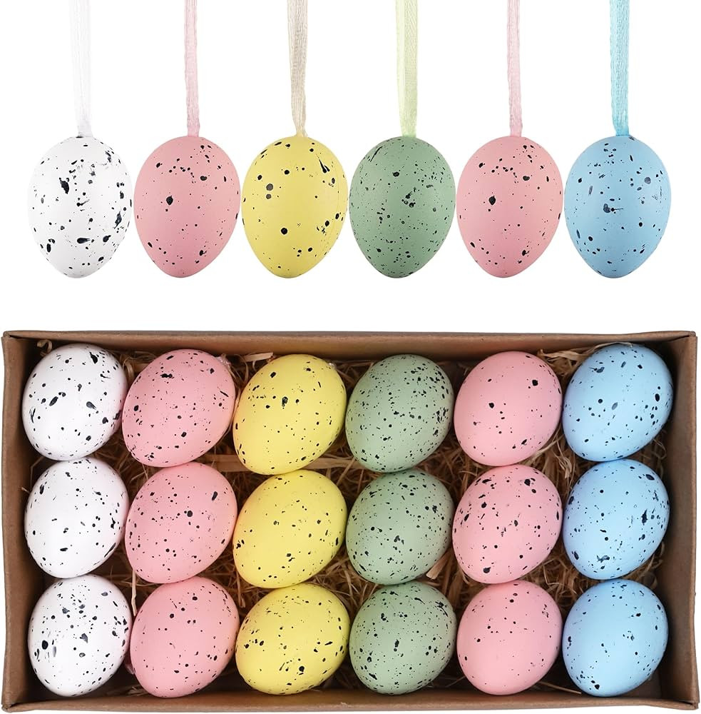 Valery Madelyn Easter Egg Decoration Tree Ornaments Set, 18ct 1.57" Shatterproof Colorful Hanging... | Amazon (CA)