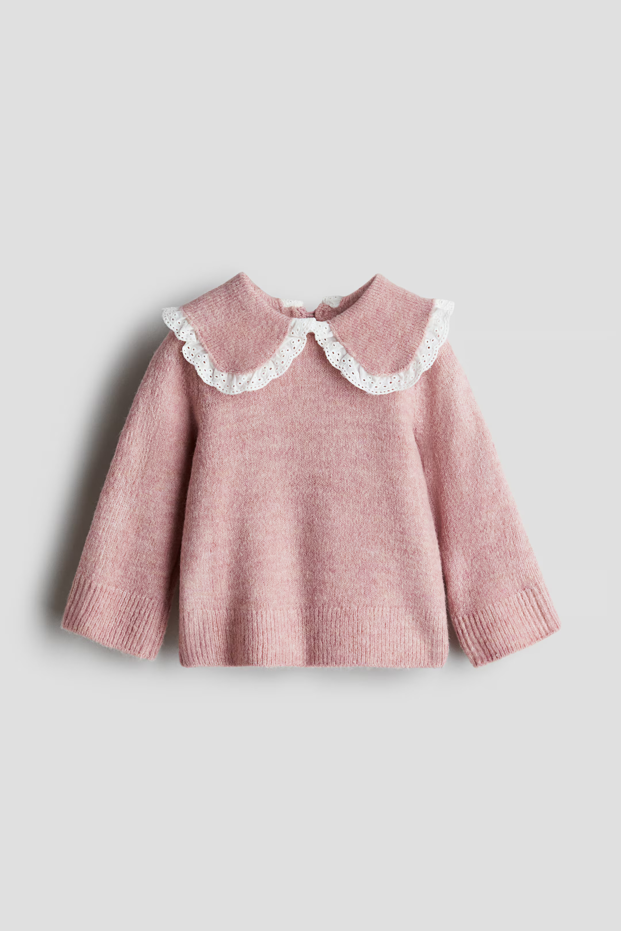 Sweater with Peter Pan Collar - Round Neck - Long sleeve - Light blue - Kids | H&M US | H&M (US + CA)