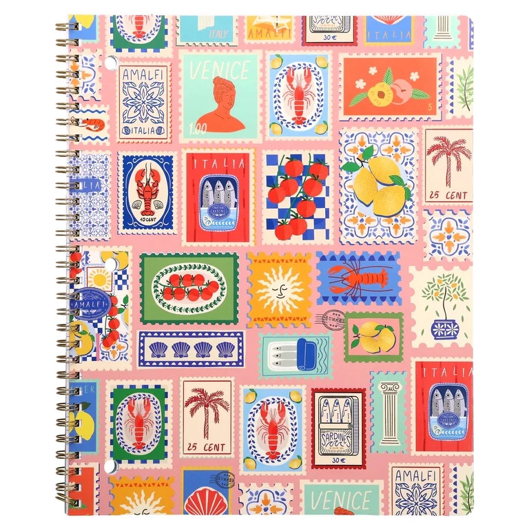 Pen+Gear College Ruled 1-Subject Notebook, 8.5" x 10.5", Multicolor Stamps, 80 Sheets | Walmart (US)